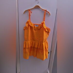 Anthropologie Bright Orange Blouse